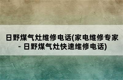 日野煤气灶维修电话(家电维修专家 - 日野煤气灶快速维修电话)